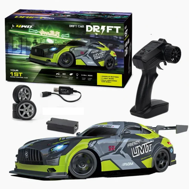 Drift RC Car for Kids – High-Speed Remote Control Stunt Car with 360° Rotations, Drift Action & LED Lights