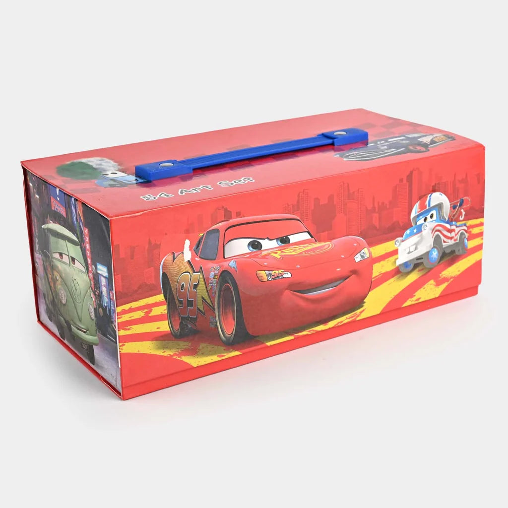 Cars-Themed 54 Piece Kids Art & Coloring Set – Complete Drawing, Coloring & Painting Kit