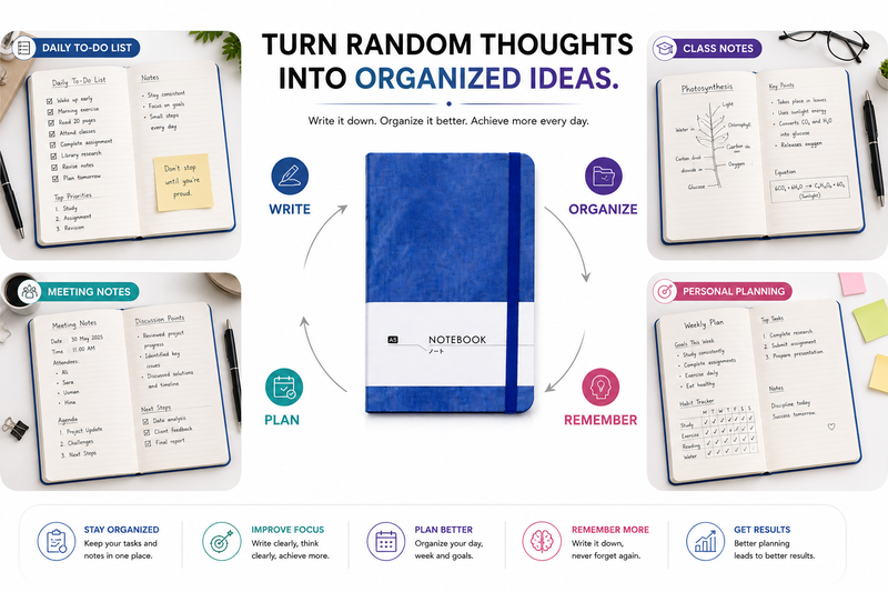 A5 Everyday Notebook – Stylish Journal for Notes, Study, Work, Planning & Daily Ideas  More unique / premium option: