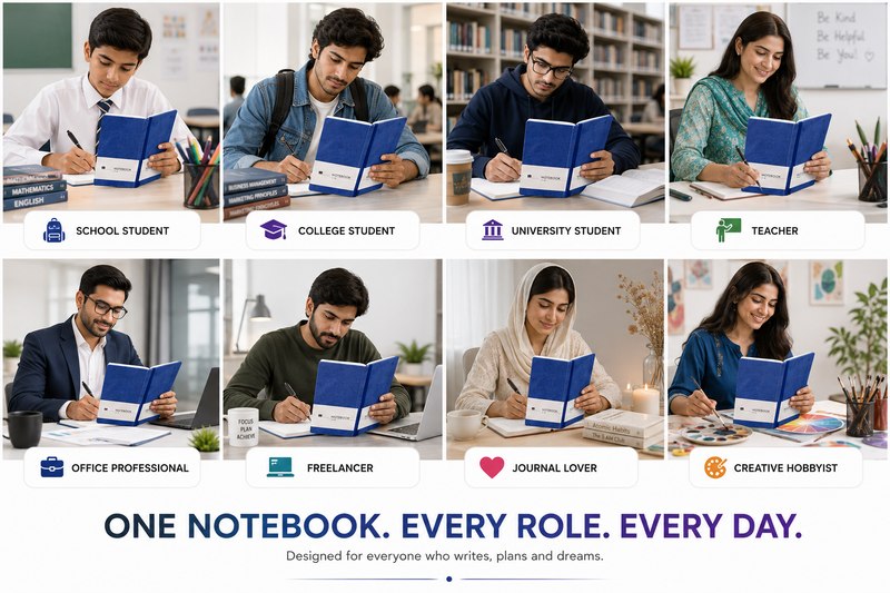 A5 Everyday Notebook – Stylish Journal for Notes, Study, Work, Planning & Daily Ideas  More unique / premium option: