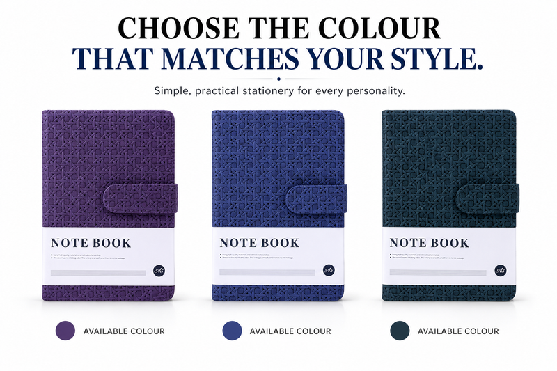 Classic A5 Writing Journal with Magnetic-Style Closure – Keep Your Notes Safe, Neat & Organized