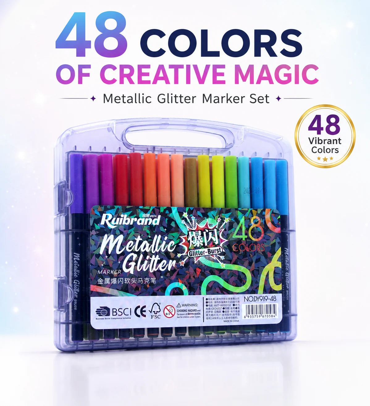 Ruibrand Metallic 12-36-48 colours marker