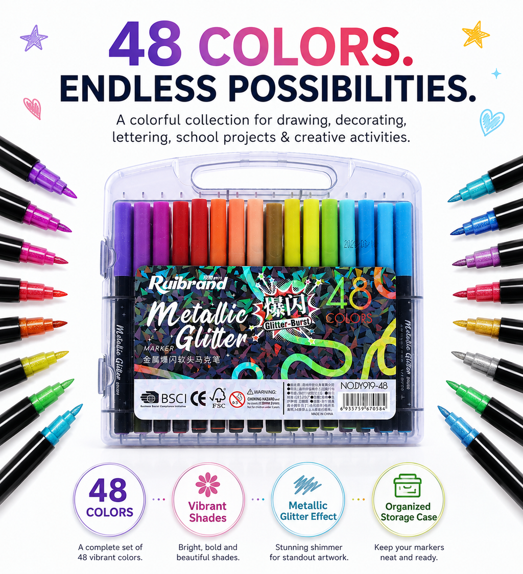 ruibrand metaillic glitter 48 colours