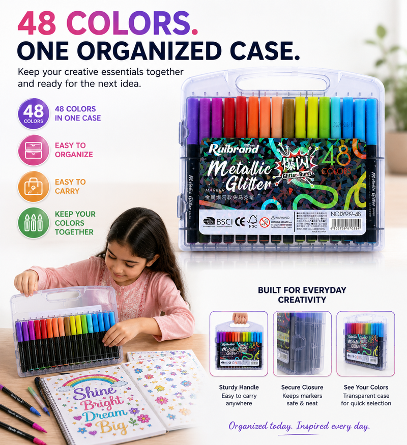 ruibrand metaillic glitter 48 colours