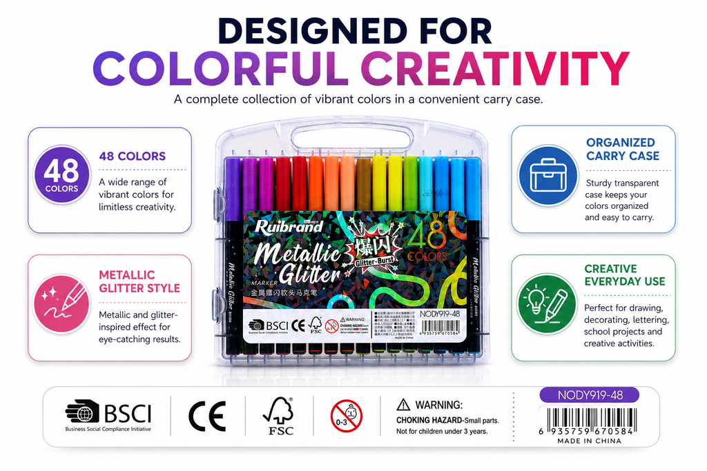 ruibrand metaillic glitter 48 colours
