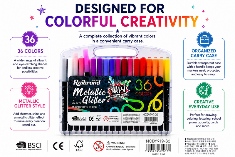 ruibrand metallic glitter 36 colours
