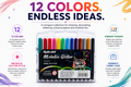 Ruibrand Metallic 12-36-48 colours marker