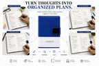 NOTEBOOK” belly band  and three visible colours—black  blue and brown.