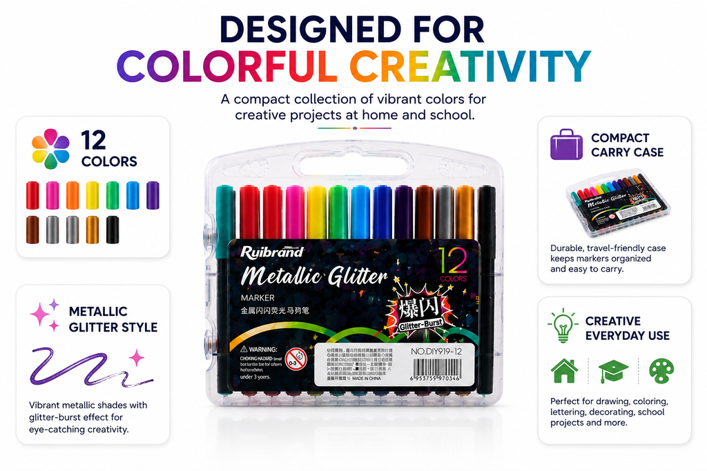 ruibrand metallic glitter 12 colours