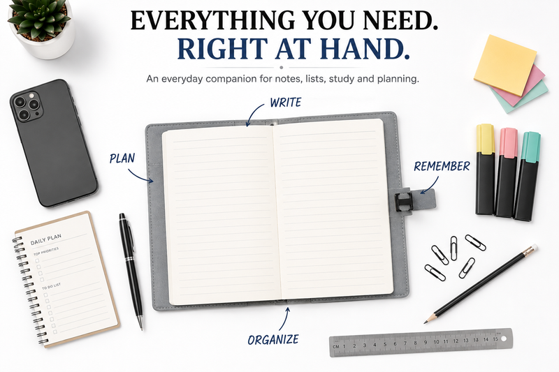 A5 Concise Notebook – Stylish Hardcover Journal with Secure Front Closure for Students, Office & Everyday Use