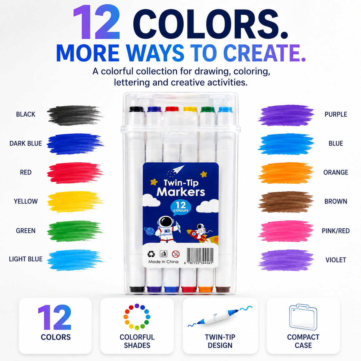 twin tip marker 12