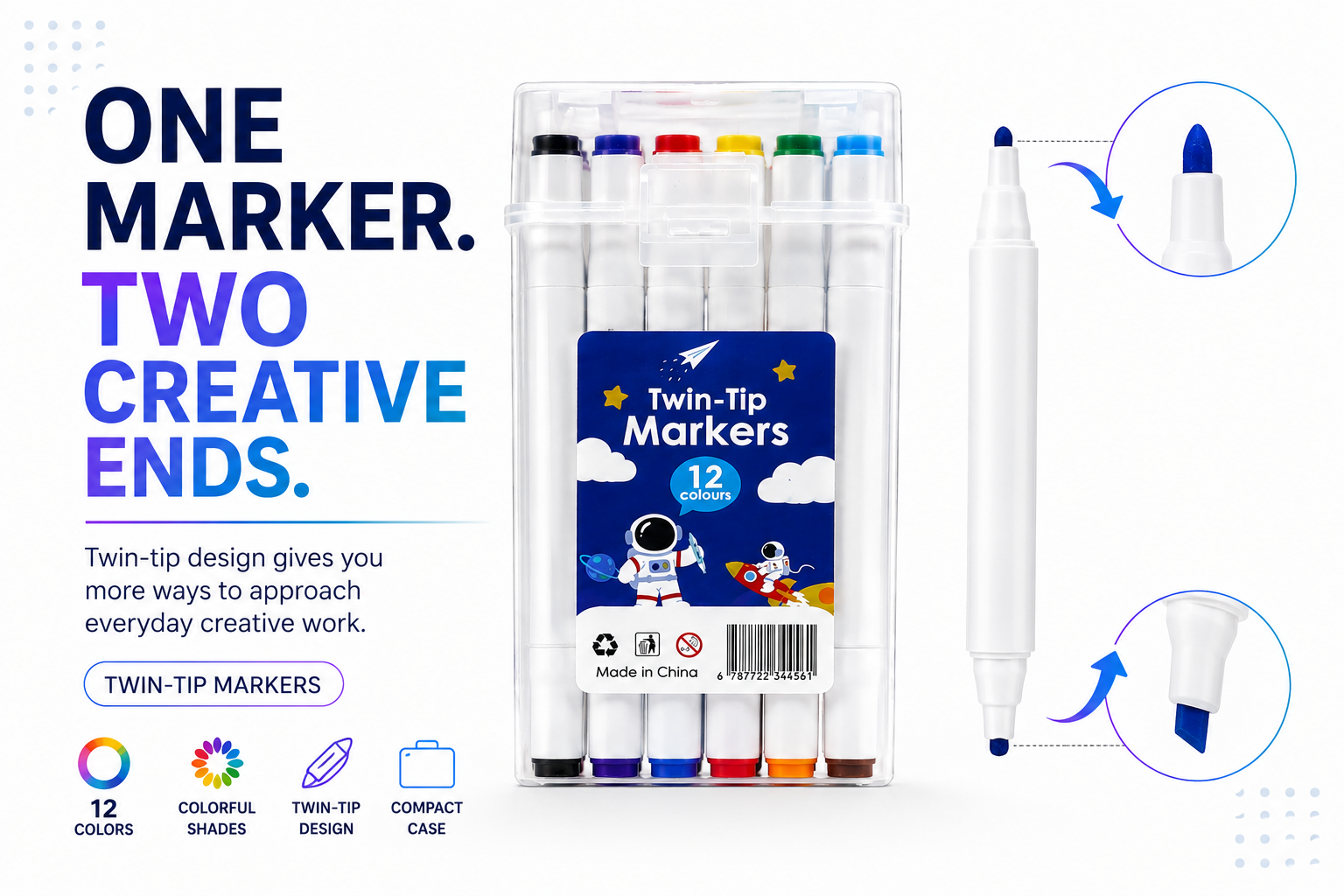 twin tip marker 12