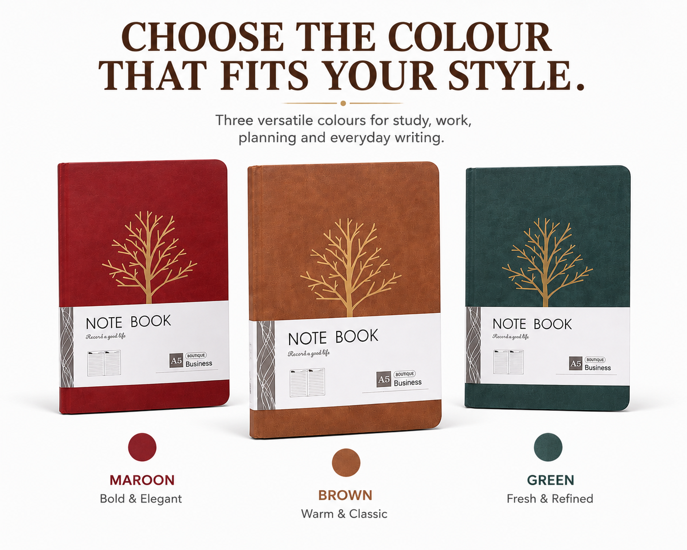 Tree design Journal A5 Ruled notebook hardcover Aesthetic Business notebook