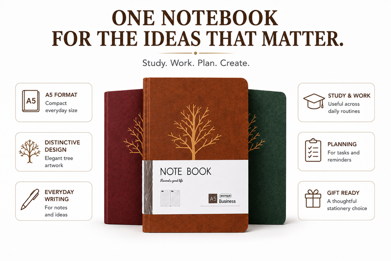 Tree design Journal A5 Ruled notebook hardcover Aesthetic Business notebook