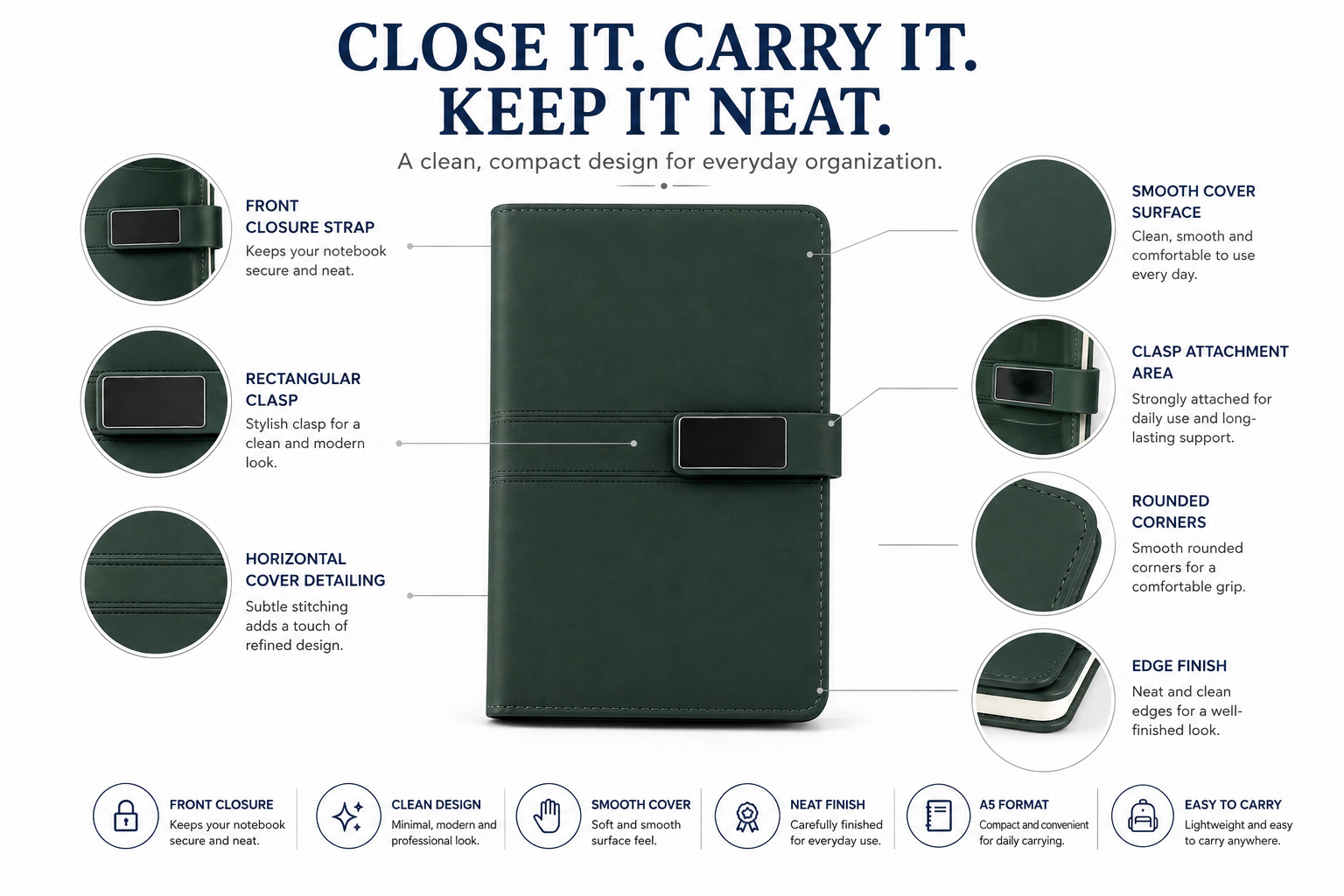 A5 Professional Notebook – Stylish Writing Journal for Business, Study, Planning & Everyday Notes