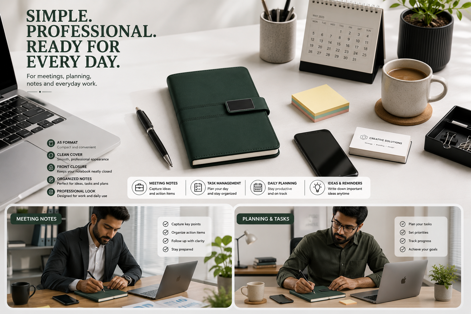 A5 Professional Notebook – Stylish Writing Journal for Business, Study, Planning & Everyday Notes