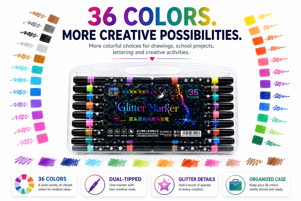 glitter marker 36 colours