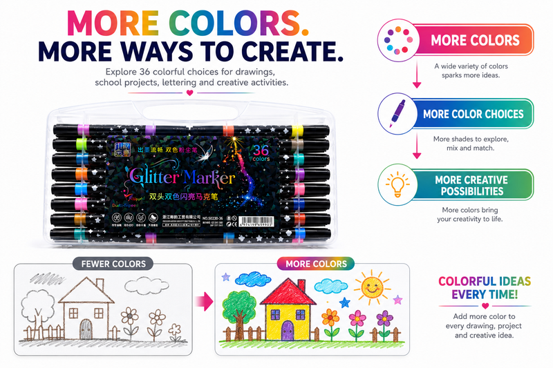 glitter marker 36 colours