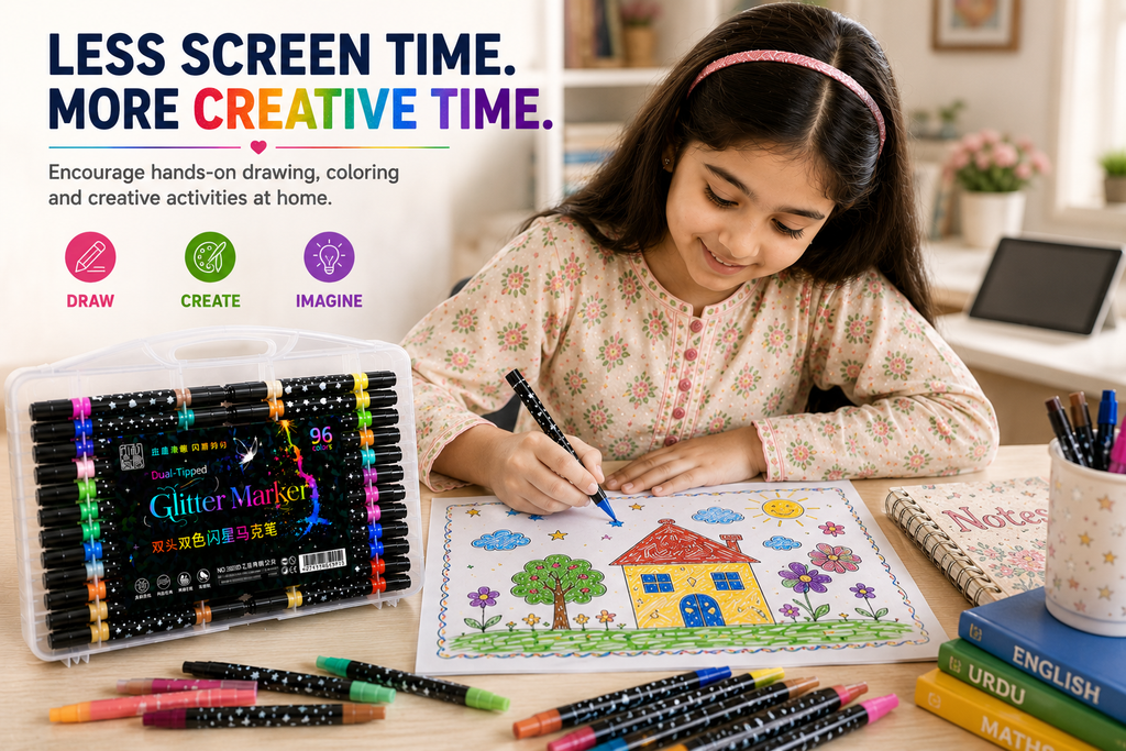 Glitter Marker Set – Shimmering Coloring Pens for DIY Crafts, Greeting Cards, Scrapbooking, Drawing & Creative Projects