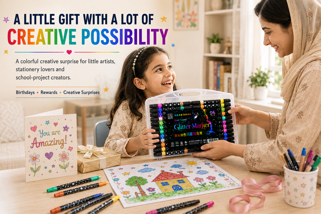 Glitter Marker Set – Shimmering Coloring Pens for DIY Crafts, Greeting Cards, Scrapbooking, Drawing & Creative Projects