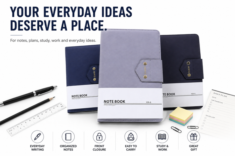 Stylish A5 Diary Notebook – Premium Writing Journal for Study, Work, Notes & Personal Planning