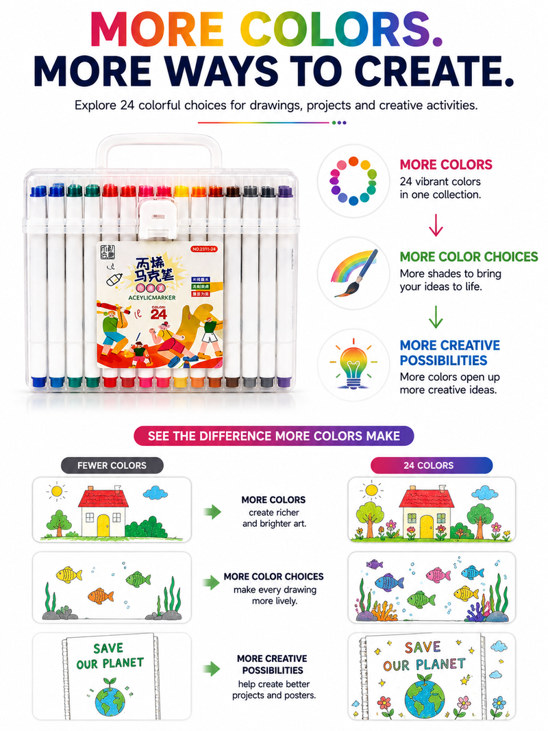 acrylic marker 24 colours