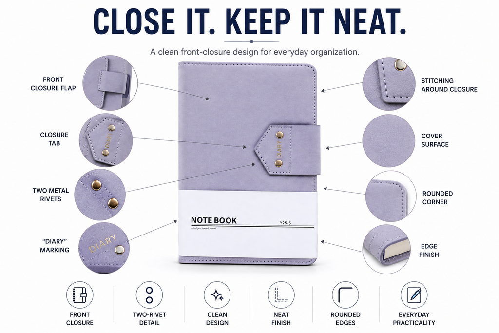 Stylish A5 Diary Notebook – Premium Writing Journal for Study, Work, Notes & Personal Planning