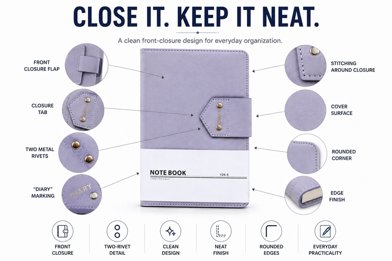 Stylish A5 Diary Notebook – Premium Writing Journal for Study, Work, Notes & Personal Planning