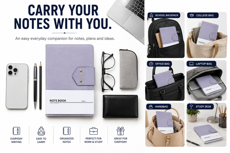 Stylish A5 Diary Notebook – Premium Writing Journal for Study, Work, Notes & Personal Planning