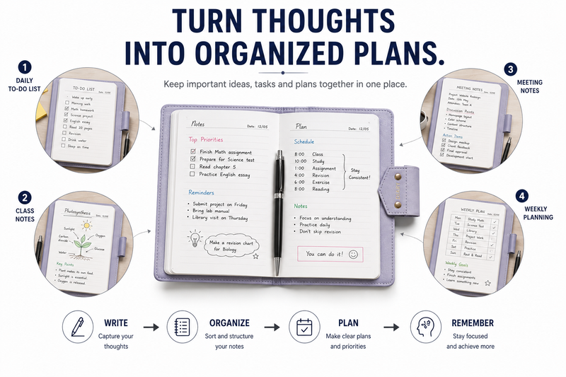 Stylish A5 Diary Notebook – Premium Writing Journal for Study, Work, Notes & Personal Planning