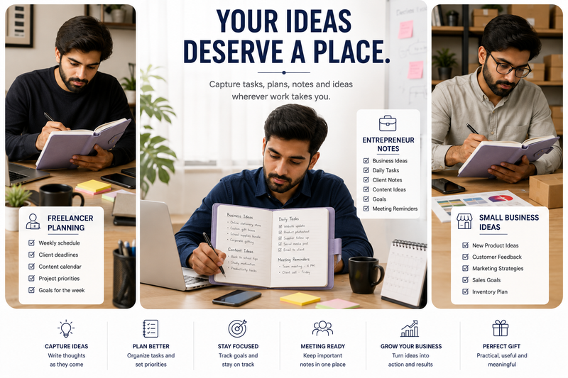 Stylish A5 Diary Notebook – Premium Writing Journal for Study, Work, Notes & Personal Planning