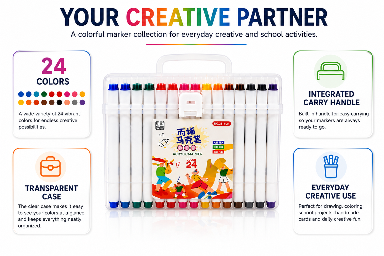 acrylic marker 24 colours