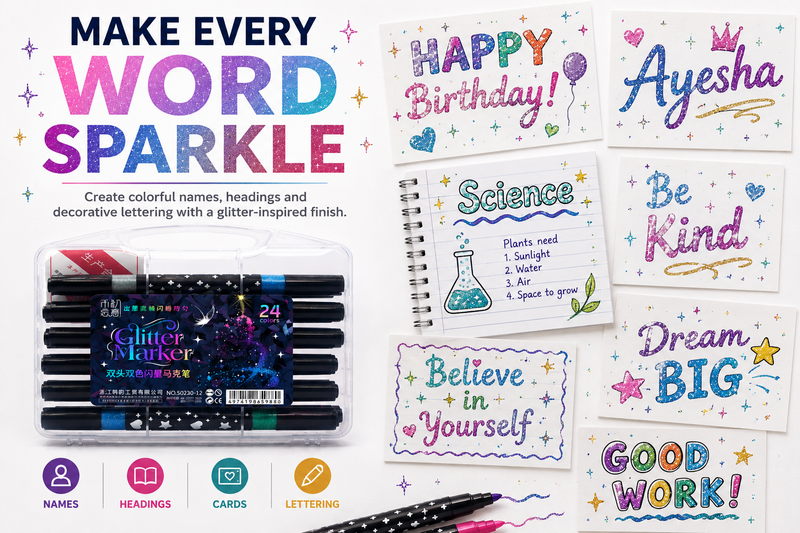 glitter marker 24 colours