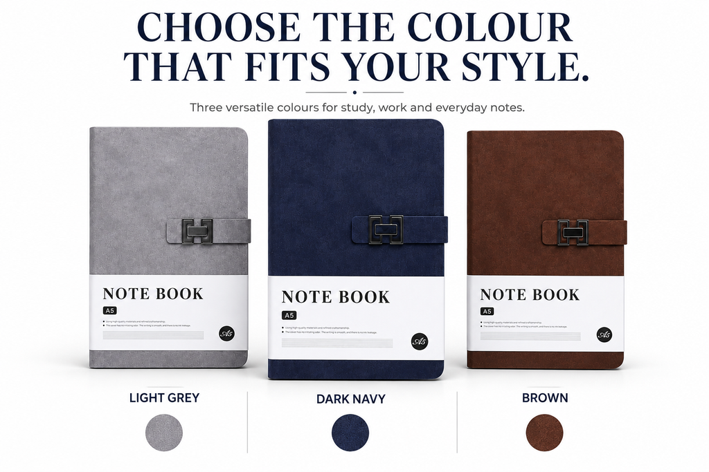 Elegant A5 Notebook – Professional Writing Journal for Notes, Planning, Work & Study