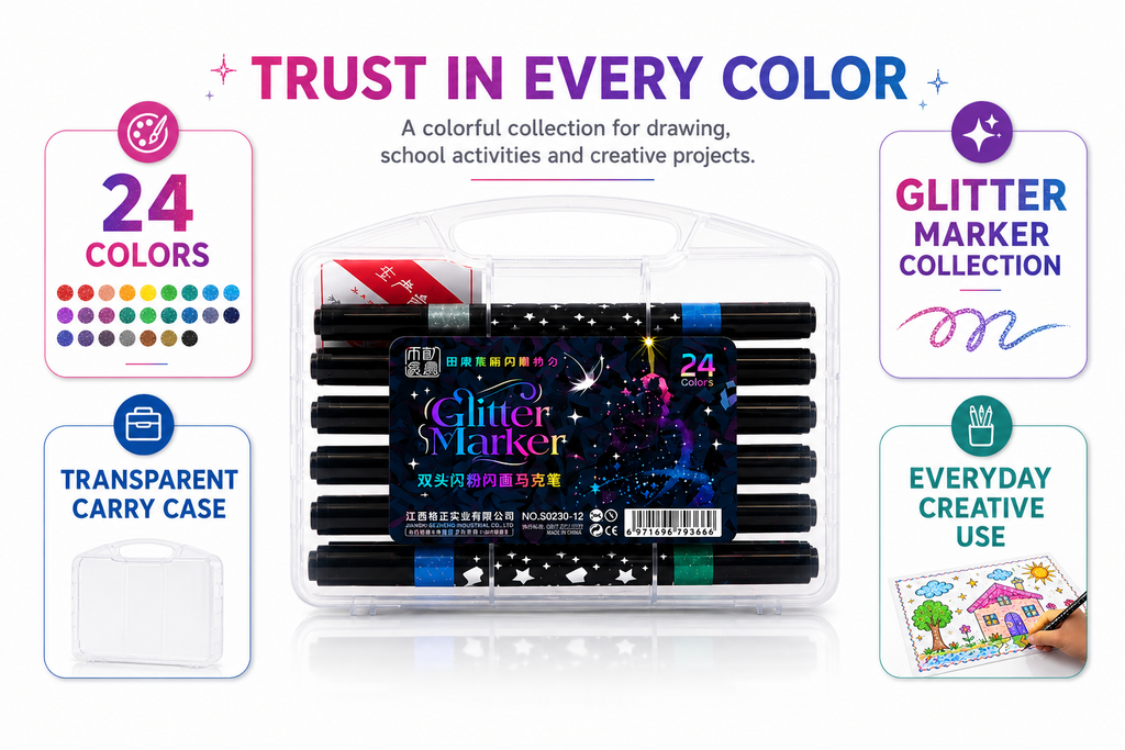 glitter marker 24 colours