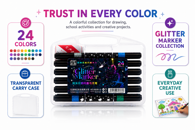 glitter marker 24 colours