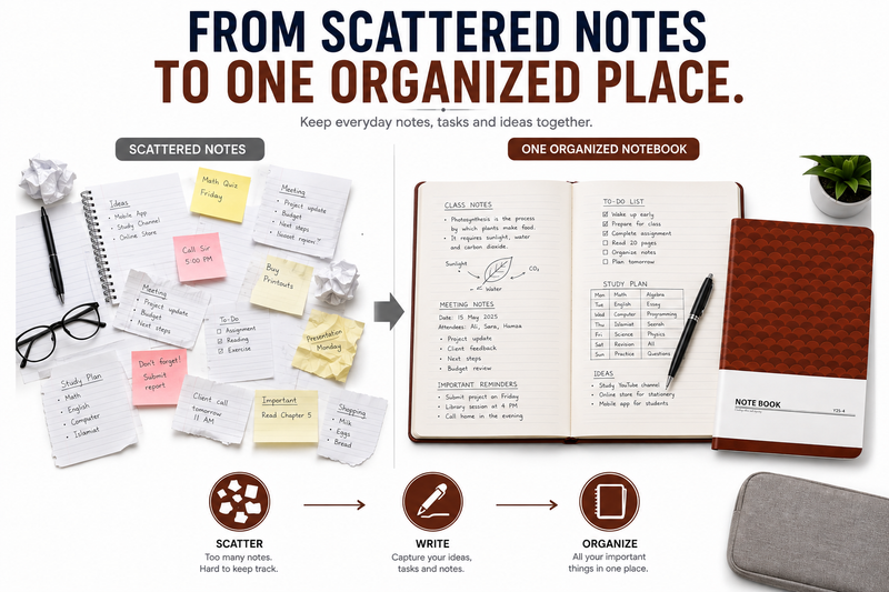 Premium A5 Notebook – Stylish Hardcover Journal for Study, Work, Planning & Everyday Writing