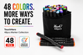 Touch 48-Piece Double-Sided Marker Set with Black Cotton Cover – Dual Tip Art Markers for Drawing, Sketching, Coloring, Shading & Creative Projects
