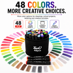 Touch 48-Piece Double-Sided Marker Set with Black Cotton Cover – Dual Tip Art Markers for Drawing, Sketching, Coloring, Shading & Creative Projects