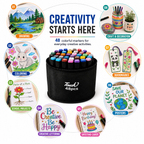 Touch 48-Piece Double-Sided Marker Set with Black Cotton Cover – Dual Tip Art Markers for Drawing, Sketching, Coloring, Shading & Creative Projects