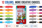12-Piece Bertand Colour Pencil Set – Bright Shades with Smooth Colour Application for School, Drawing, Crafts & Creative Learning