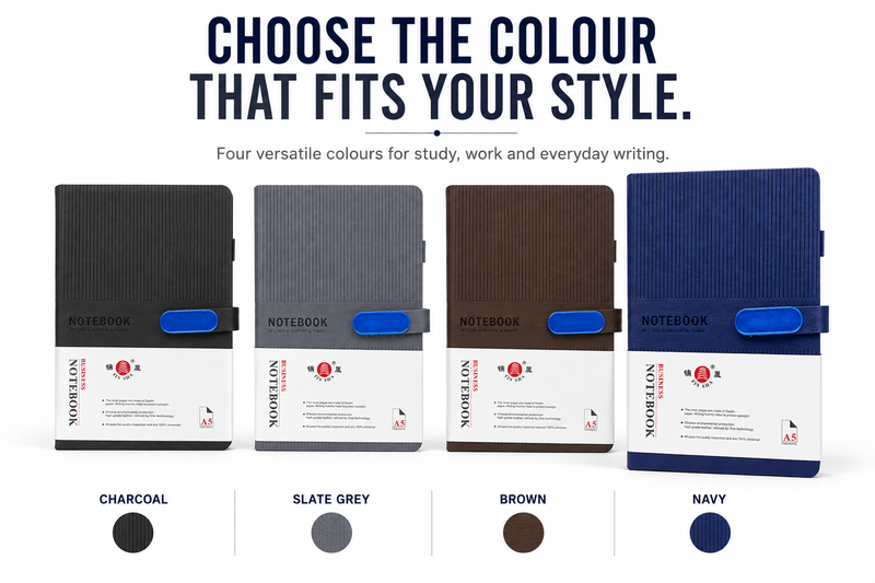 A5 Everyday Notebook – Textured Cover Journal Available in Multiple Colors for Notes, Work, Study & Planning