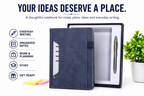 Executive Organizer Notebook with Pen – Premium Navy Journal Gift Set for Business, Meetings, Planning & Writing