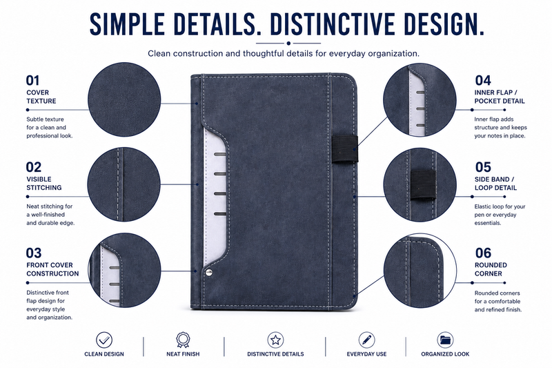 Executive Organizer Notebook with Pen – Premium Navy Journal Gift Set for Business, Meetings, Planning & Writing