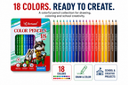 Bertand 18-Piece Colour Pencil Set – Vibrant Shades for Smooth Colouring, Drawing, Sketching, School Projects & Creative Artwork
