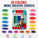 Bertand 18-Piece Colour Pencil Set – Vibrant Shades for Smooth Colouring, Drawing, Sketching, School Projects & Creative Artwork