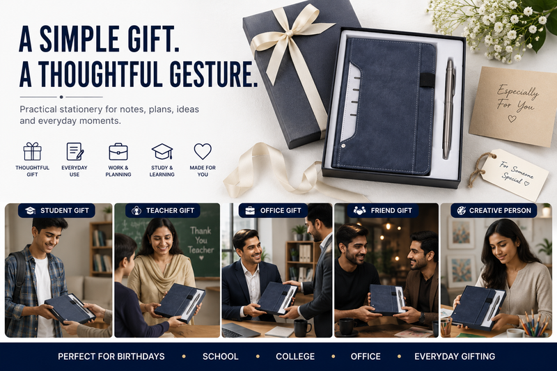 Executive Organizer Notebook with Pen – Premium Navy Journal Gift Set for Business, Meetings, Planning & Writing
