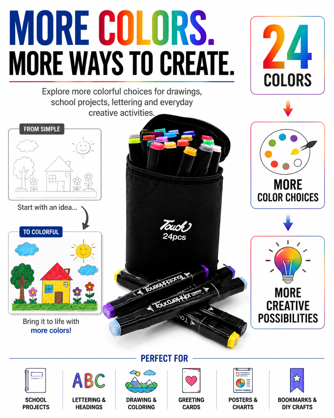 touch marker 24 colour