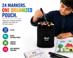 Touch 24-Color Double-Ended Marker Set – Fine & Chisel Tips with Black Pouch for Artists, Students, Sketching & Coloring