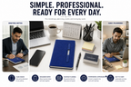 Premium Hardcover A5 Notebook – Built-In Pen Holder for Notes, School, Office & Daily Planning